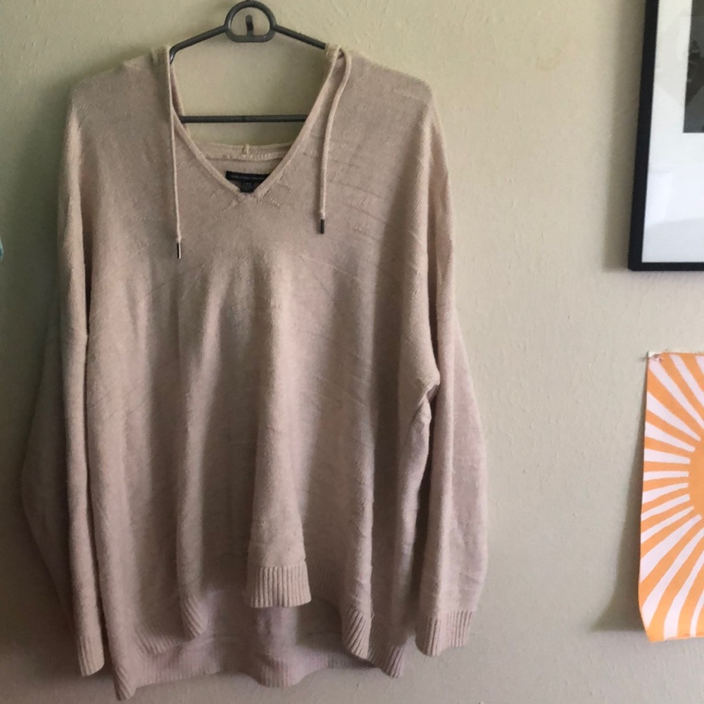 American Eagle Beige Sweater with Hood | size L